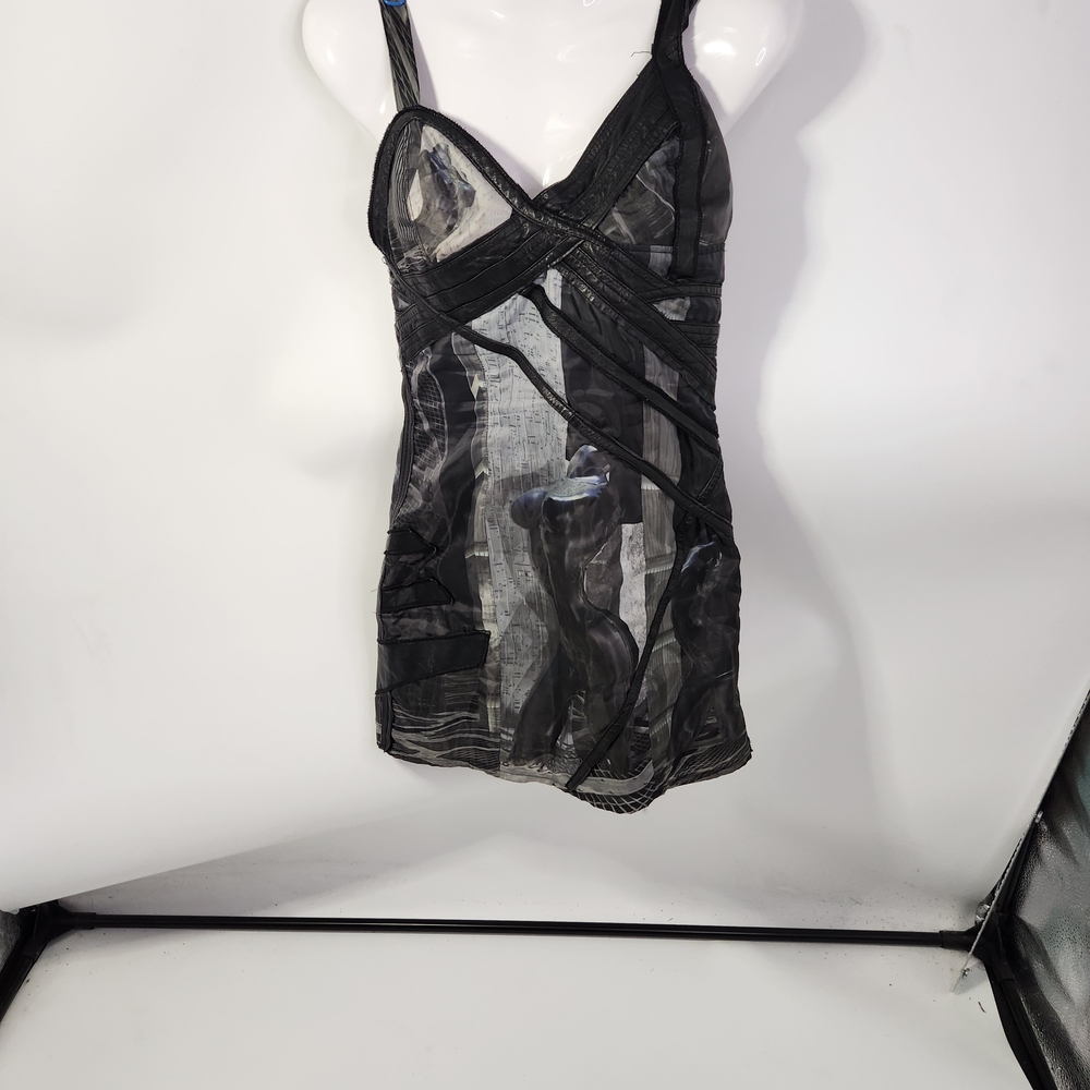 Chic Black and Gray Women's Mini Dress - Picture 4 of 9